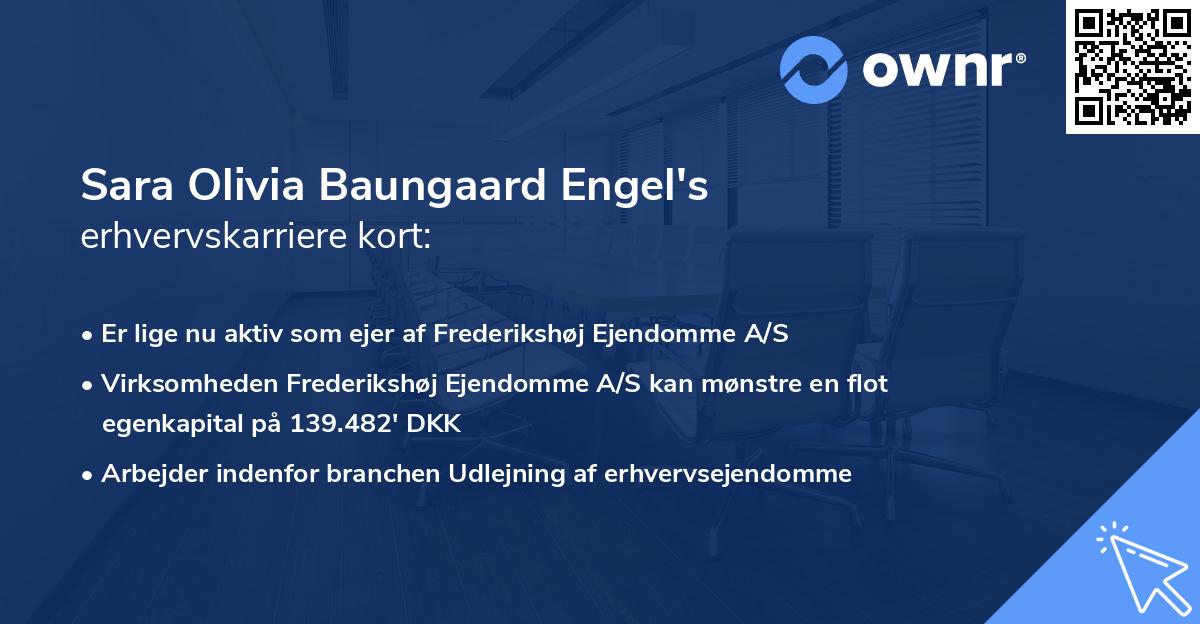 Sara Olivia Baungaard Engel's erhvervskarriere kort