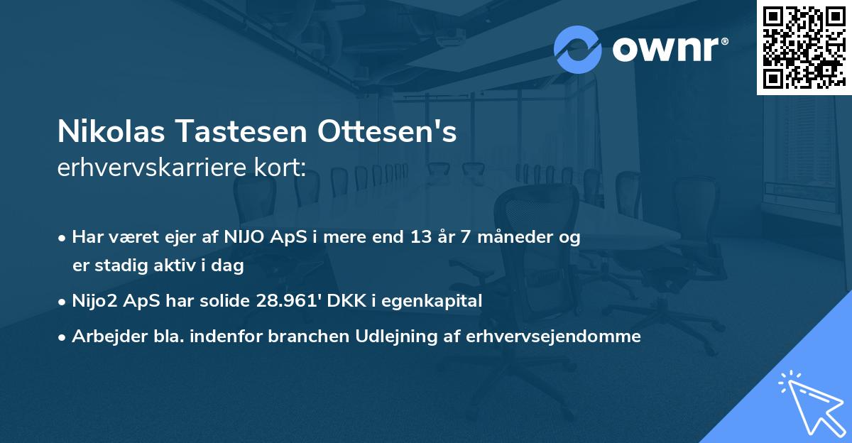 Nikolas Tastesen Ottesen's erhvervskarriere kort
