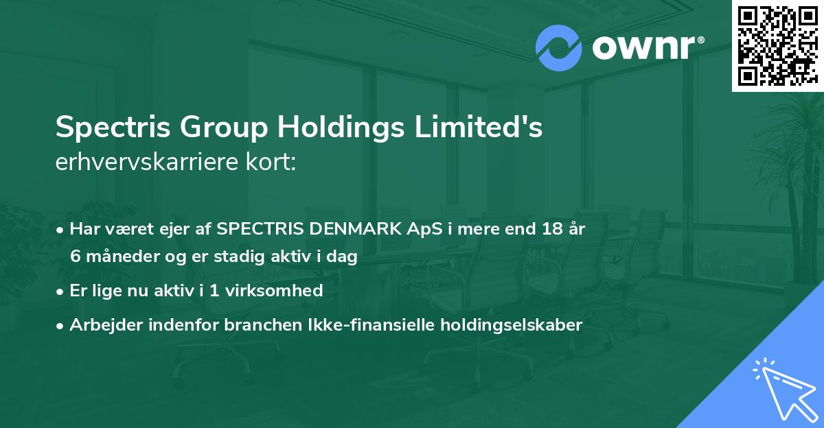 Spectris Group Holdings Limited's erhvervskarriere kort