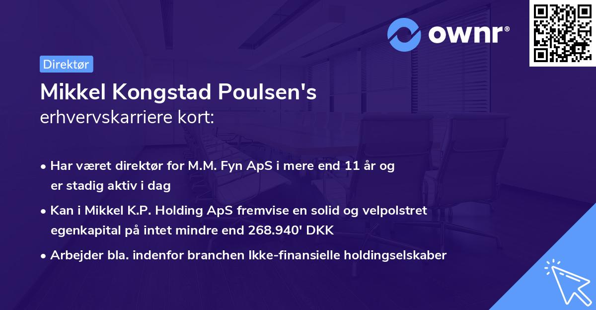 Mikkel Kongstad Poulsen's erhvervskarriere kort