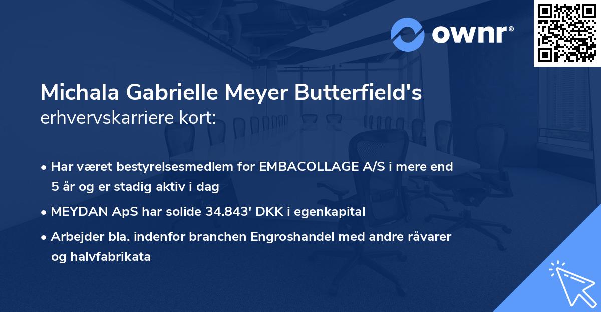 Michala Gabrielle Meyer Butterfield's erhvervskarriere kort