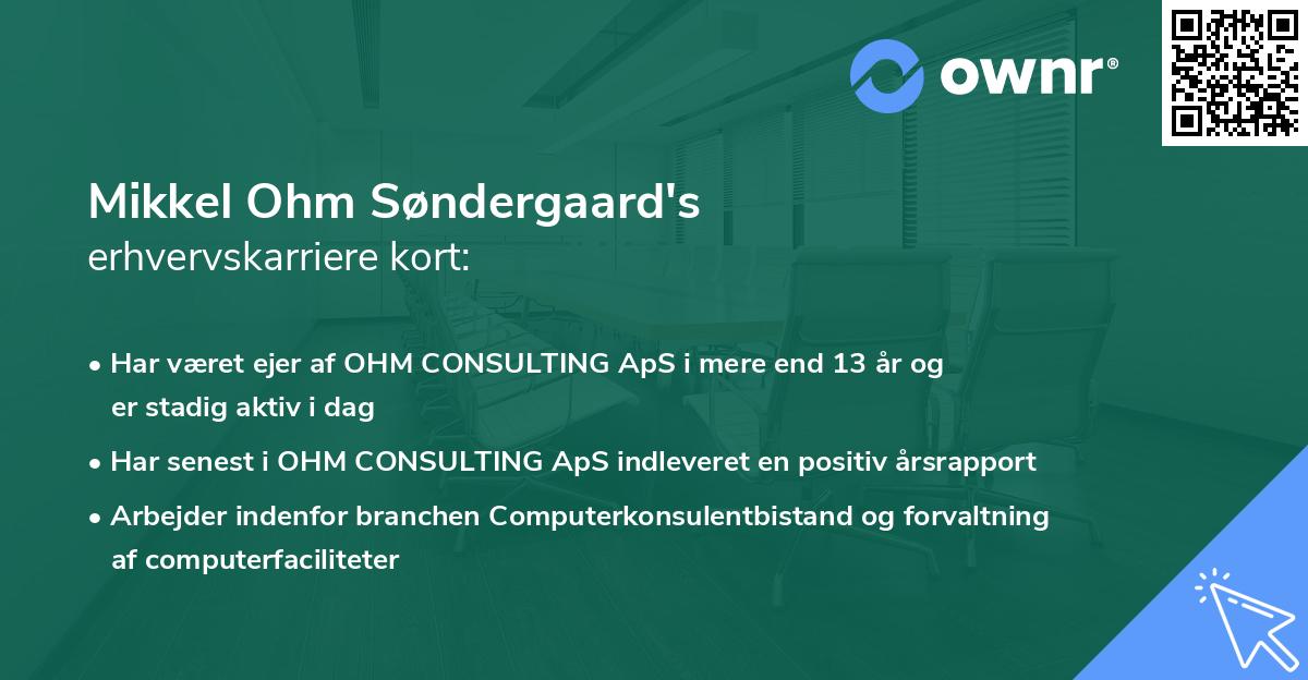 Mikkel Ohm Søndergaard's erhvervskarriere kort