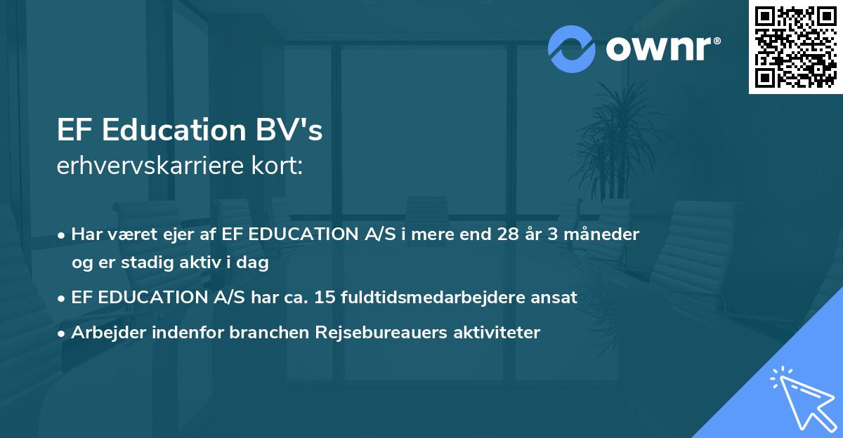 EF Education BV's erhvervskarriere kort