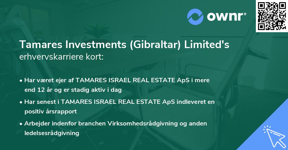 Tamares Investments (Gibraltar) Limited's erhvervskarriere kort