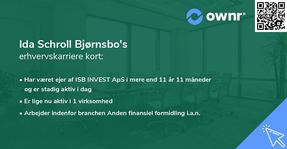 Ida Schroll Bjørnsbo's erhvervskarriere kort