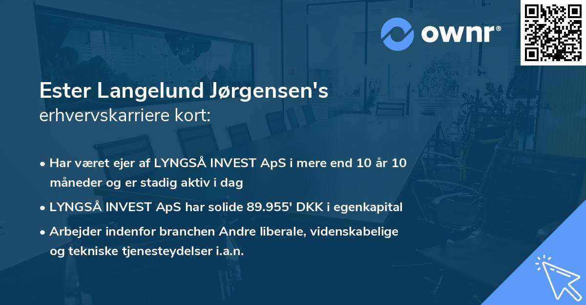 Ester Langelund Jørgensen's erhvervskarriere kort