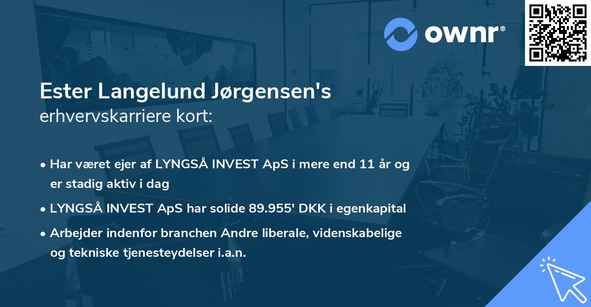 Ester Langelund Jørgensen's erhvervskarriere kort