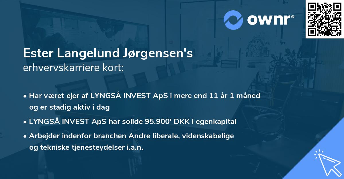 Ester Langelund Jørgensen's erhvervskarriere kort