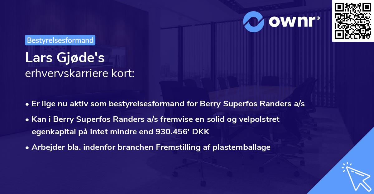 Lars Gjøde's erhvervskarriere kort