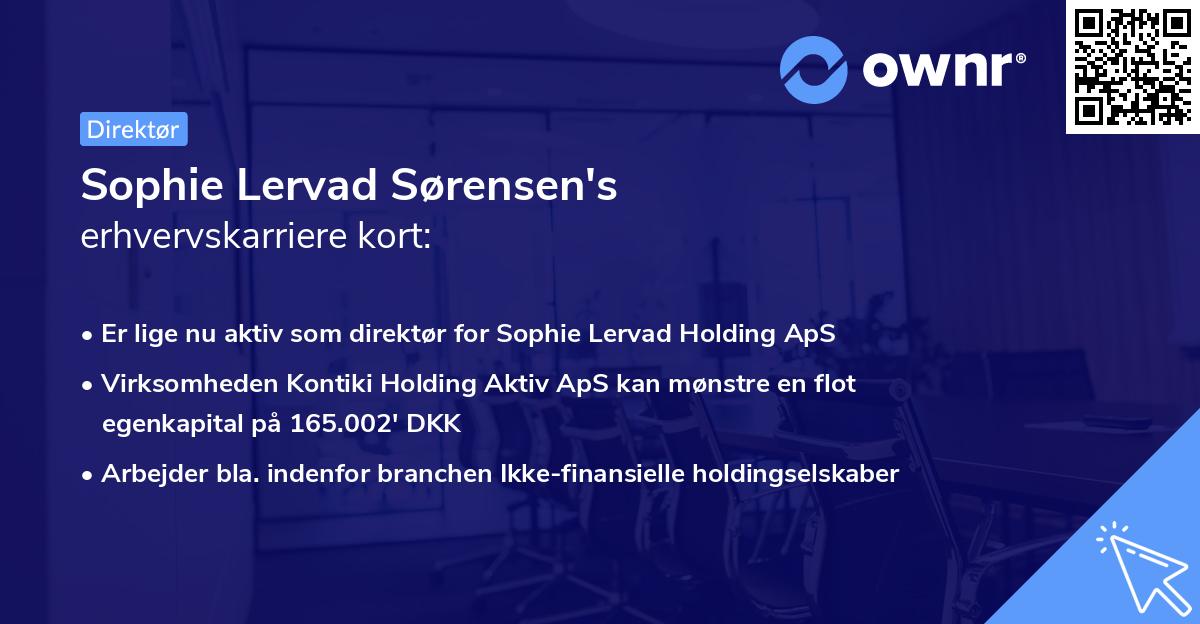 Sophie Lervad Sørensen's erhvervskarriere kort