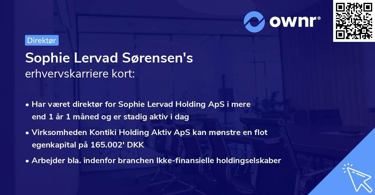 Sophie Lervad Sørensen's erhvervskarriere kort
