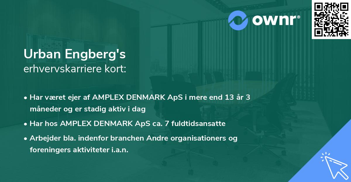 Urban Engberg's erhvervskarriere kort