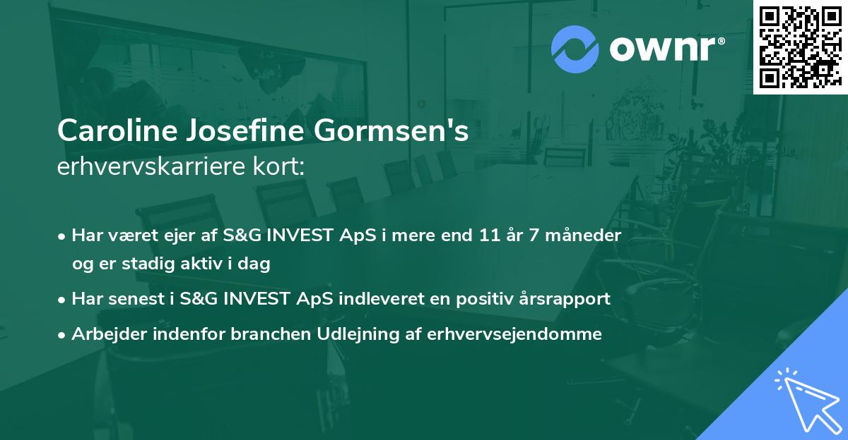 Caroline Josefine Gormsen's erhvervskarriere kort