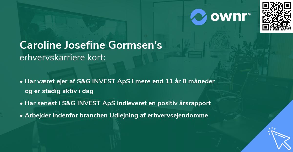 Caroline Josefine Gormsen's erhvervskarriere kort