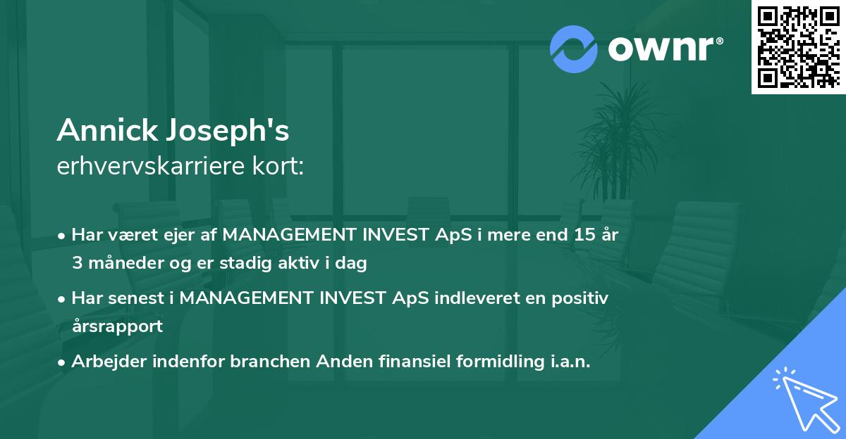 Annick Joseph's erhvervskarriere kort