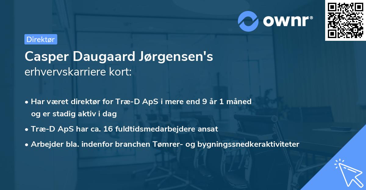 Casper Daugaard Jørgensen's erhvervskarriere kort
