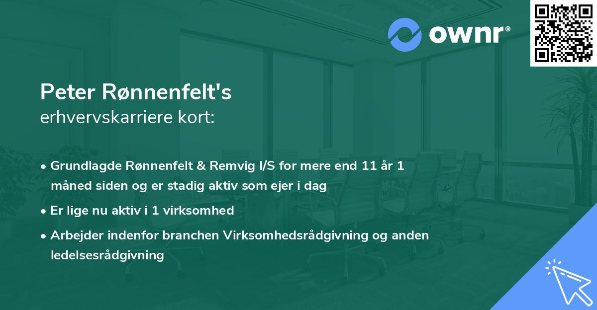 Peter Rønnenfelt's erhvervskarriere kort