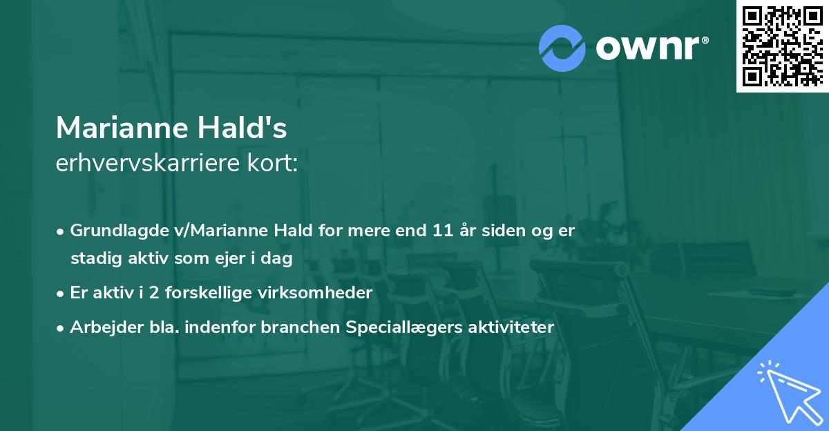 Marianne Hald's erhvervskarriere kort