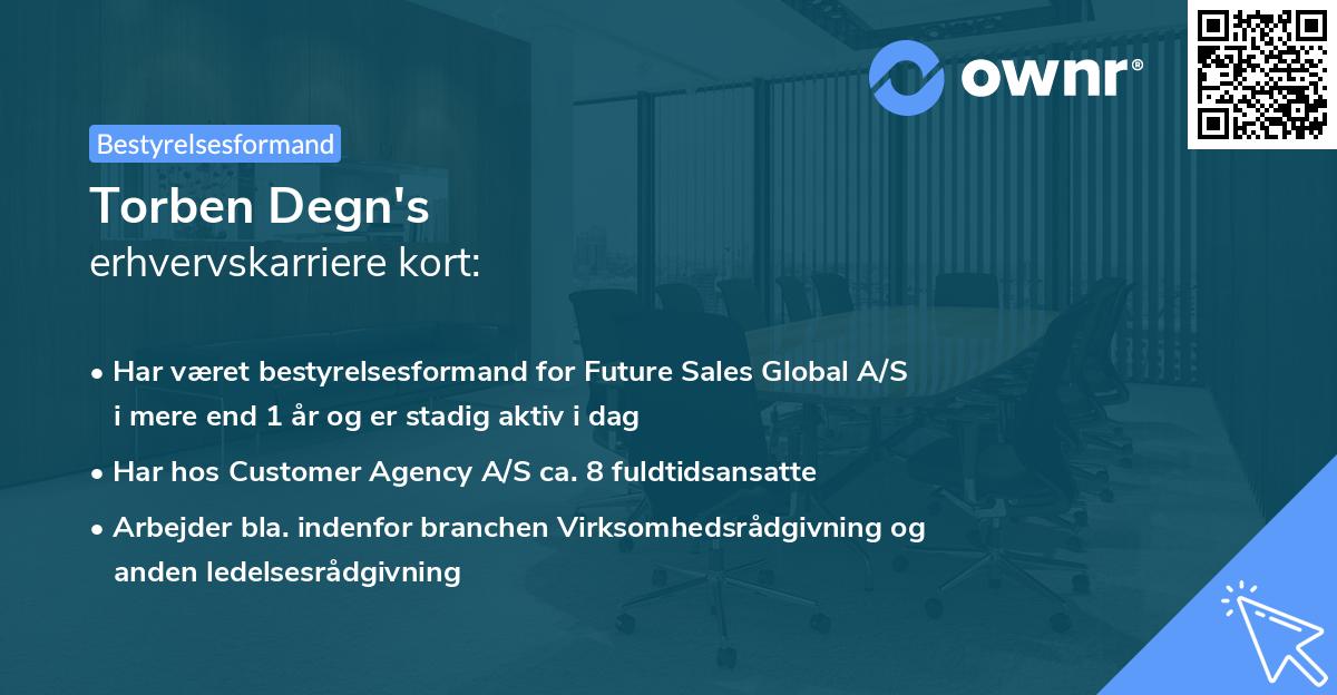 Torben Degn's erhvervskarriere kort