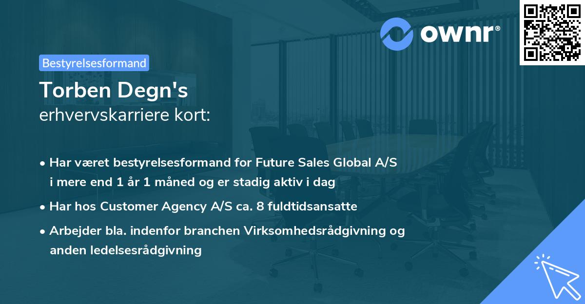 Torben Degn's erhvervskarriere kort