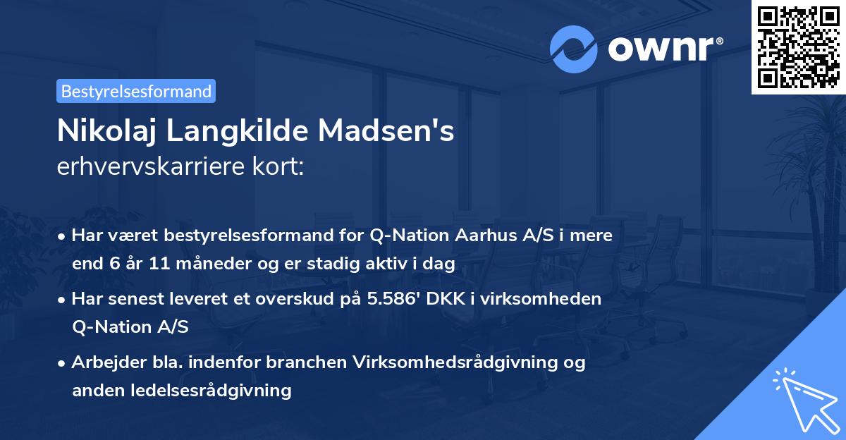 Nikolaj Langkilde Madsen's erhvervskarriere kort