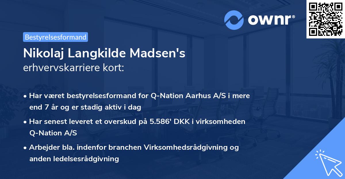 Nikolaj Langkilde Madsen's erhvervskarriere kort