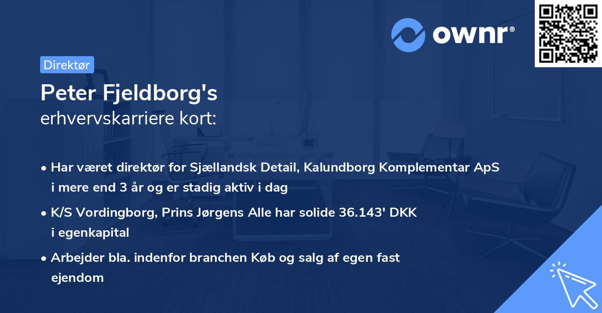 Peter Fjeldborg's erhvervskarriere kort