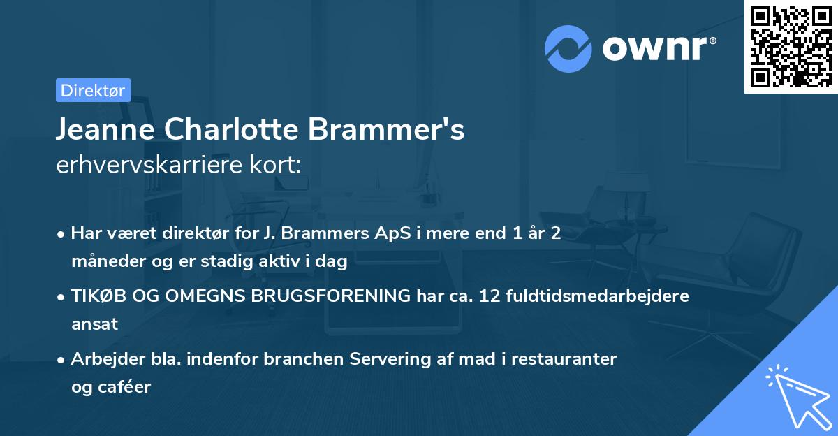 Jeanne Charlotte Brammer's erhvervskarriere kort