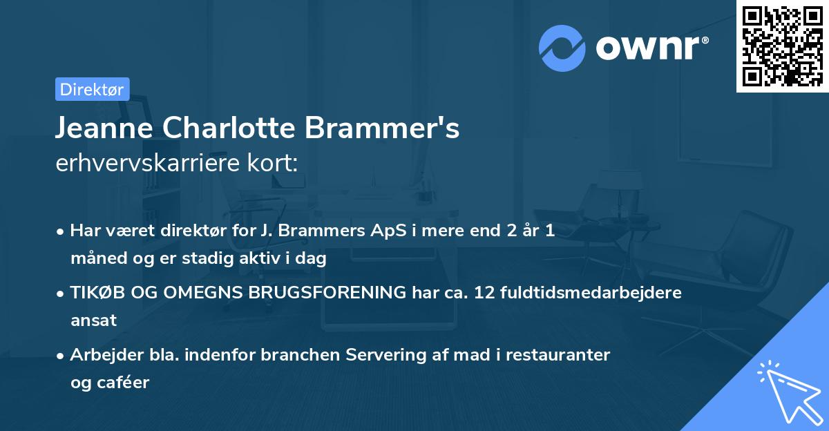 Jeanne Charlotte Brammer's erhvervskarriere kort