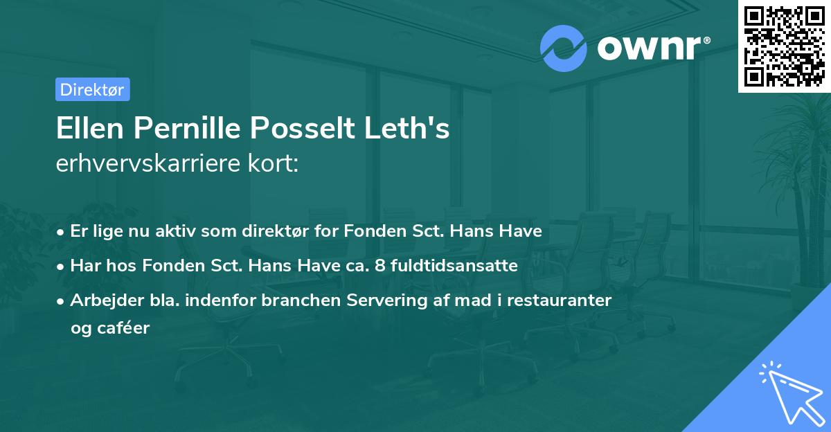 Ellen Pernille Posselt Leth's erhvervskarriere kort
