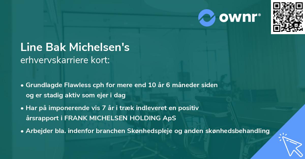 Line Bak Michelsen's erhvervskarriere kort