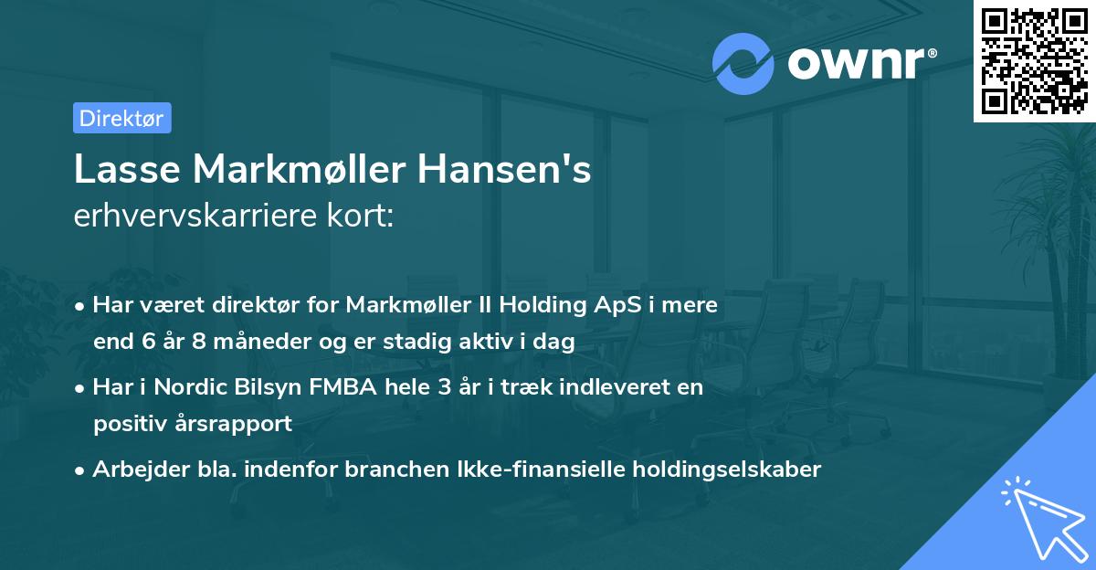 Lasse Markmøller Hansen's erhvervskarriere kort