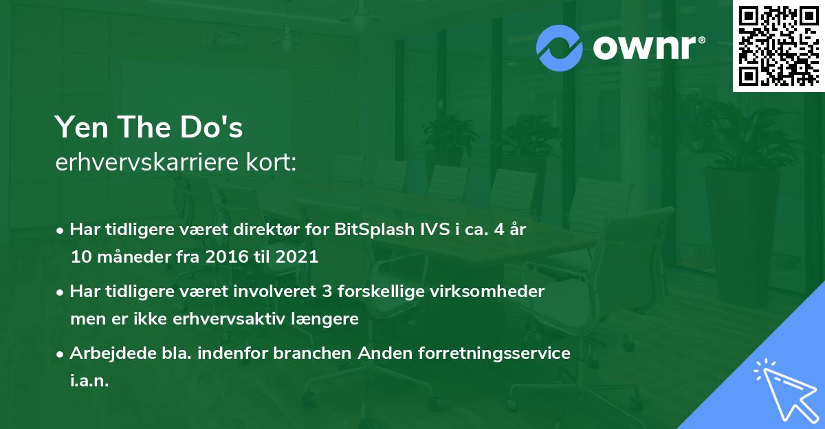 Yen The Do's erhvervskarriere kort