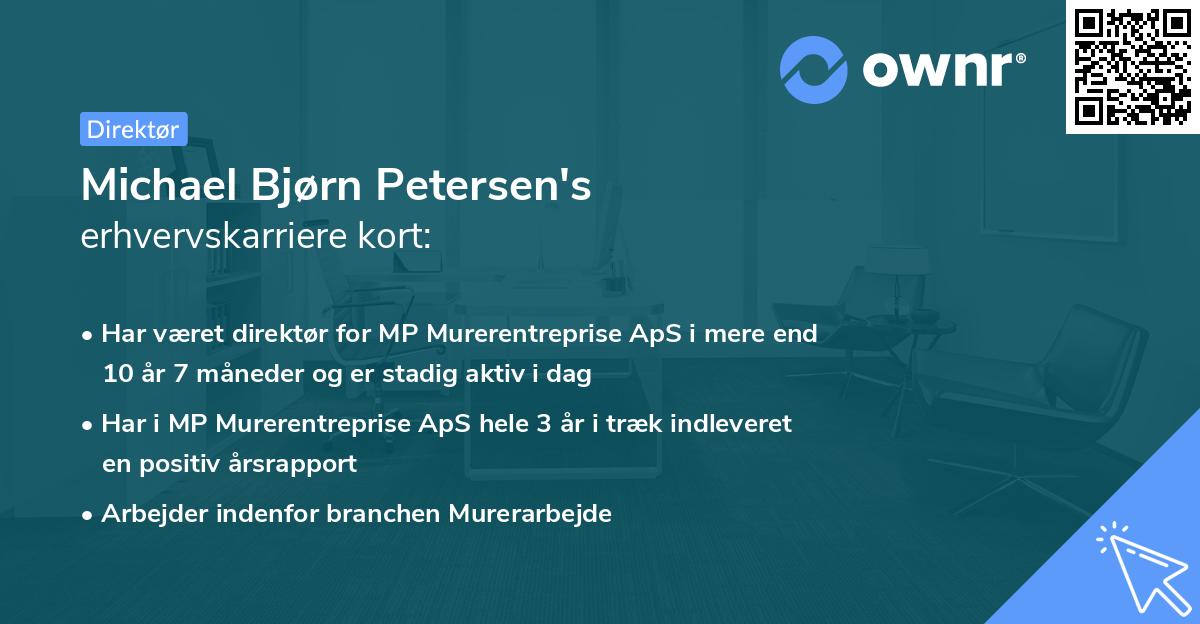 Michael Bjørn Petersen's erhvervskarriere kort