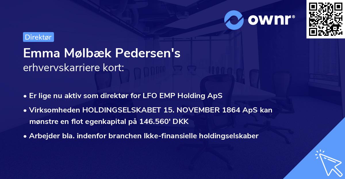 Emma Mølbæk Pedersen's erhvervskarriere kort