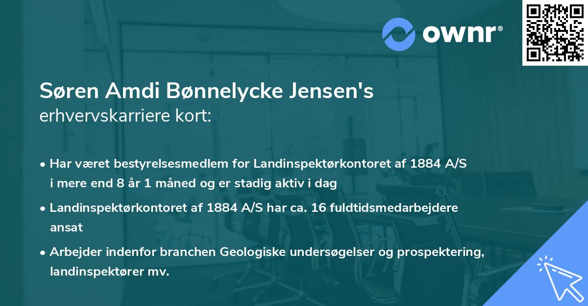 Søren Amdi Bønnelycke Jensen's erhvervskarriere kort
