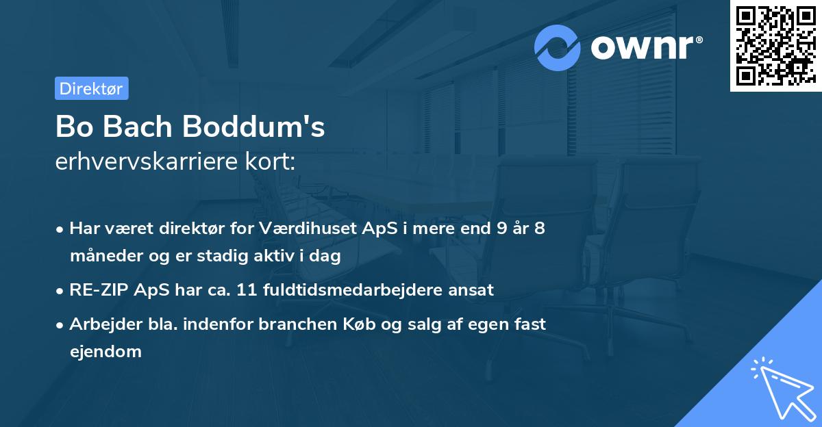 Bo Bach Boddum's erhvervskarriere kort