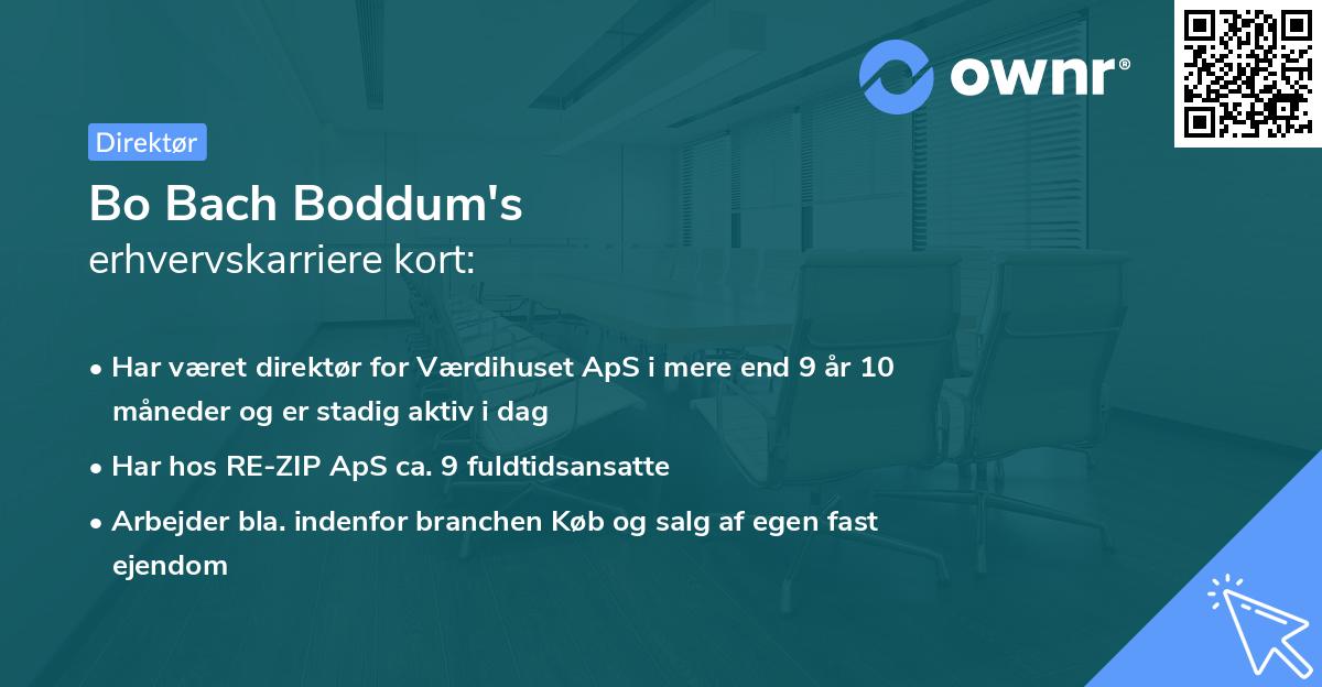 Bo Bach Boddum's erhvervskarriere kort