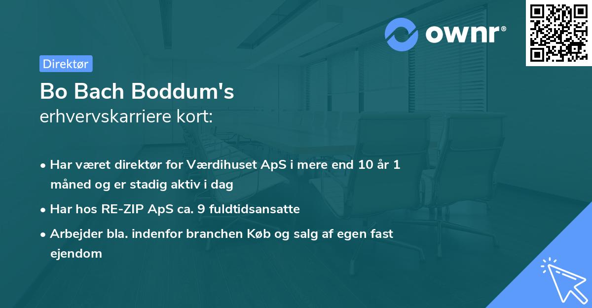 Bo Bach Boddum's erhvervskarriere kort