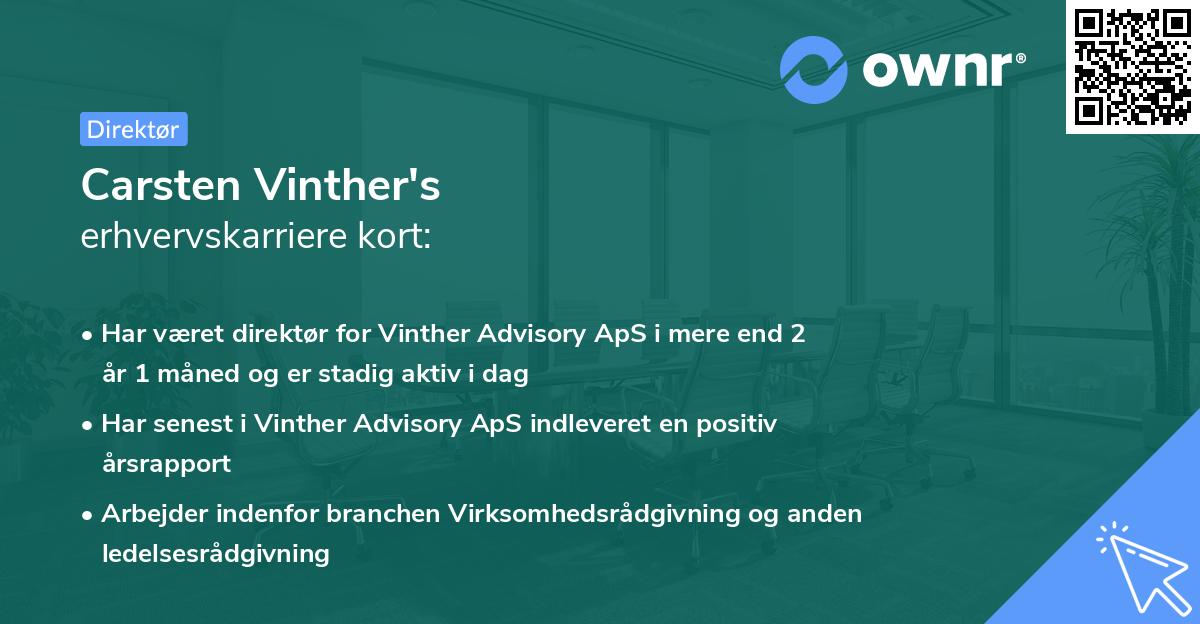 Carsten Vinther's erhvervskarriere kort