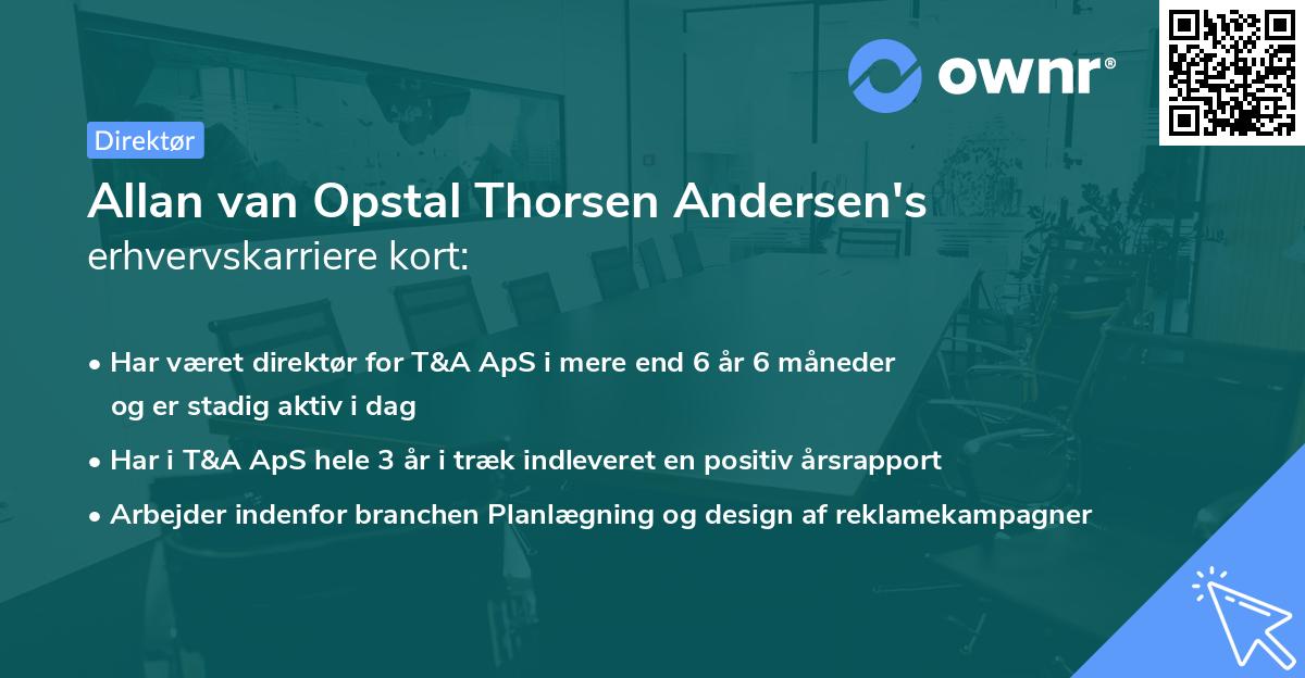 Allan van Opstal Thorsen Andersen's erhvervskarriere kort