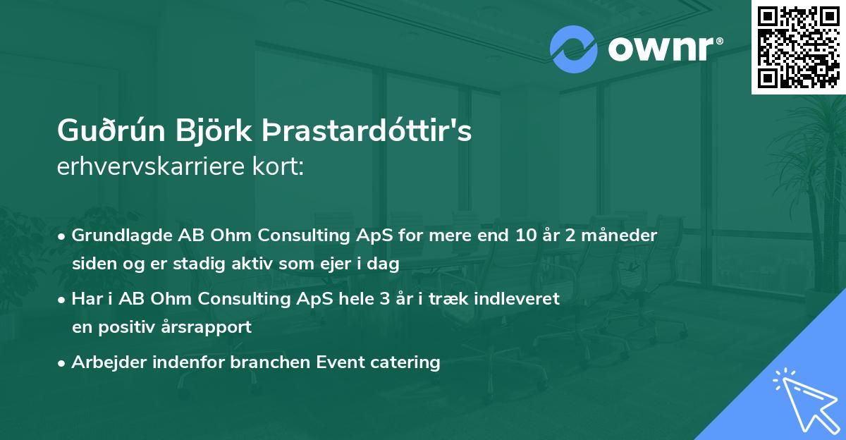 Guðrún Björk Þrastardóttir's erhvervskarriere kort