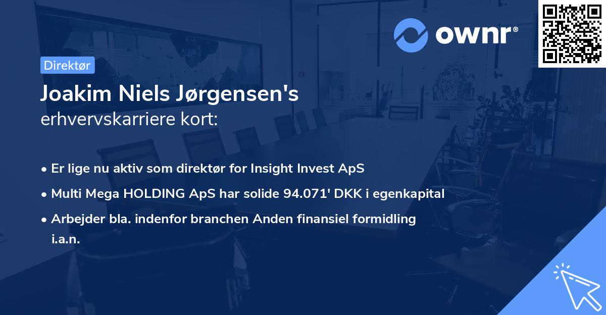 Joakim Niels Jørgensen's erhvervskarriere kort