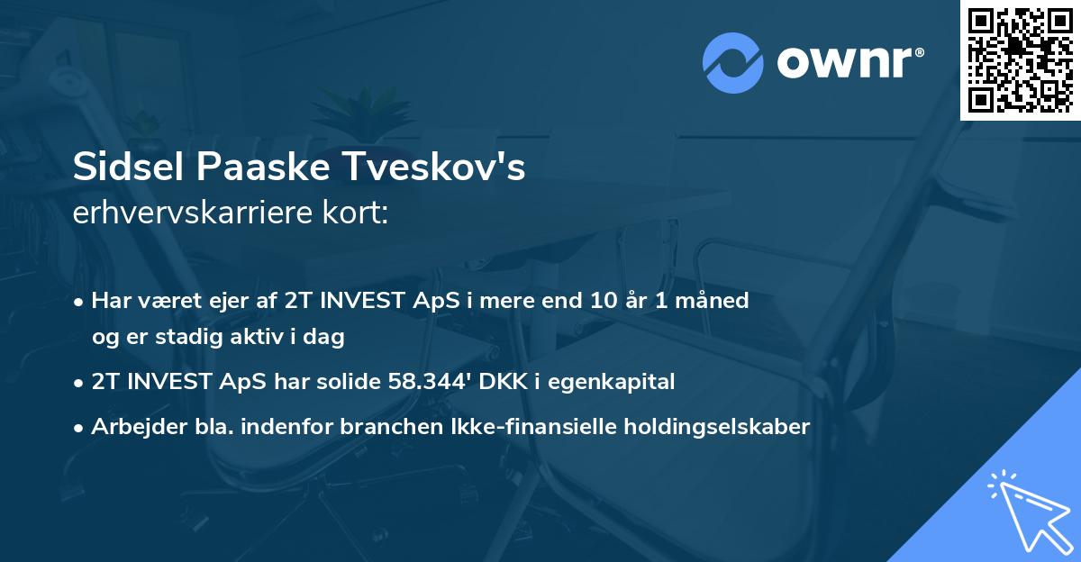 Sidsel Paaske Tveskov's erhvervskarriere kort