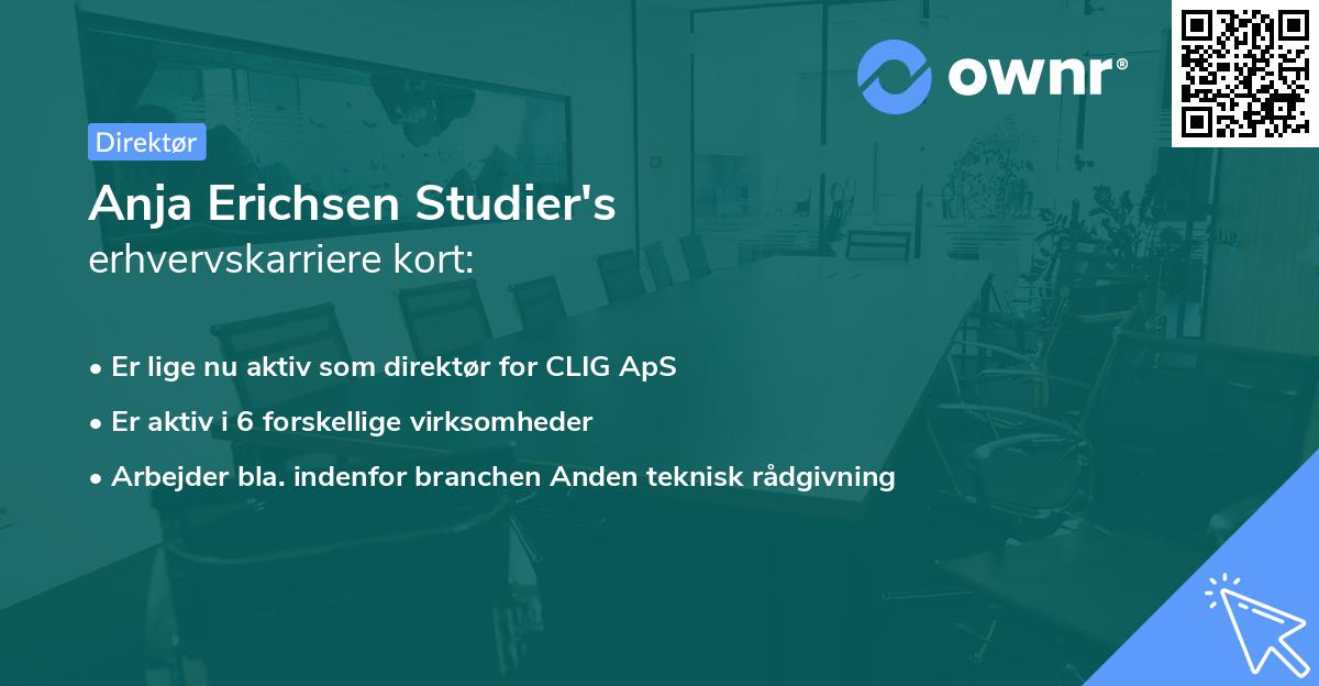 Anja Erichsen Studier's erhvervskarriere kort