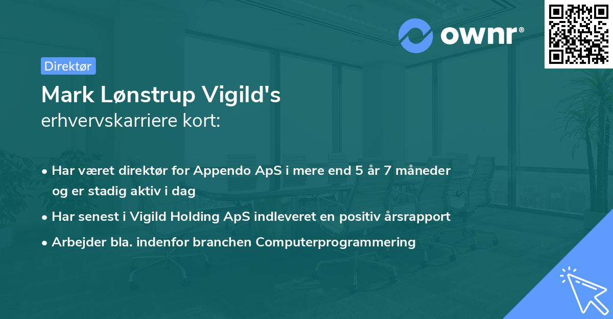Mark Lønstrup Vigild's erhvervskarriere kort