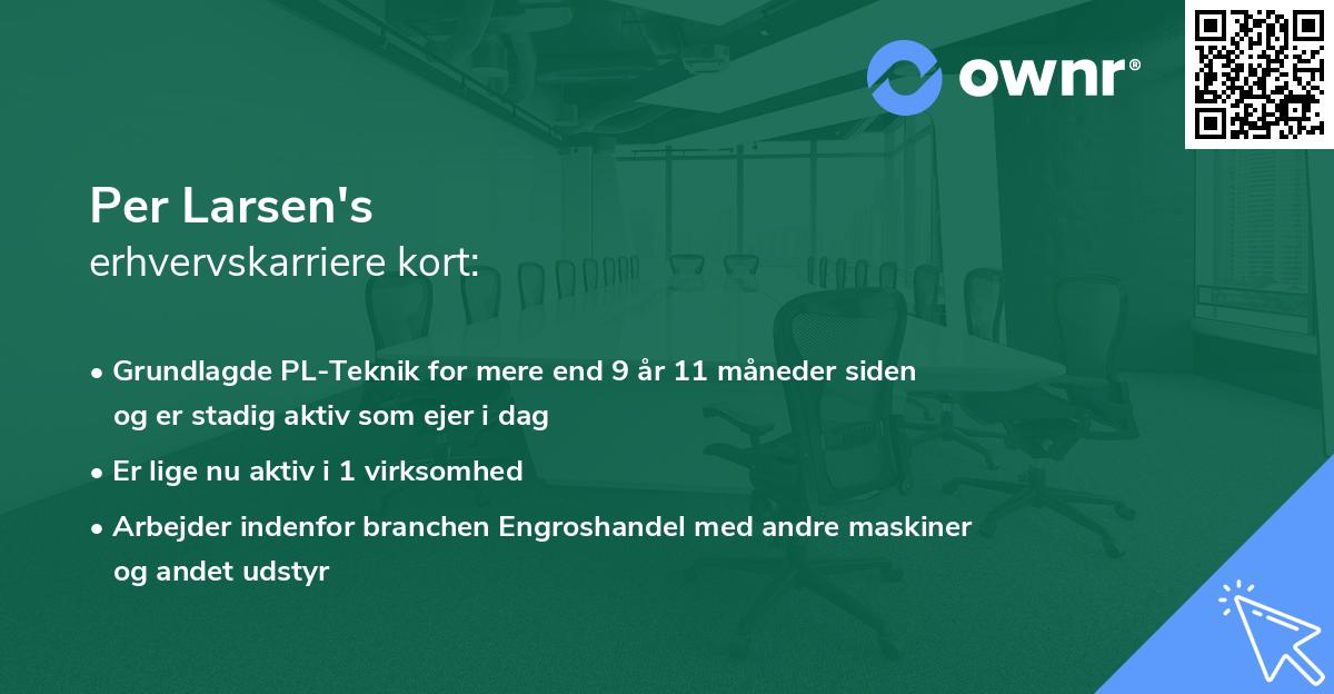 Per Larsen's erhvervskarriere kort