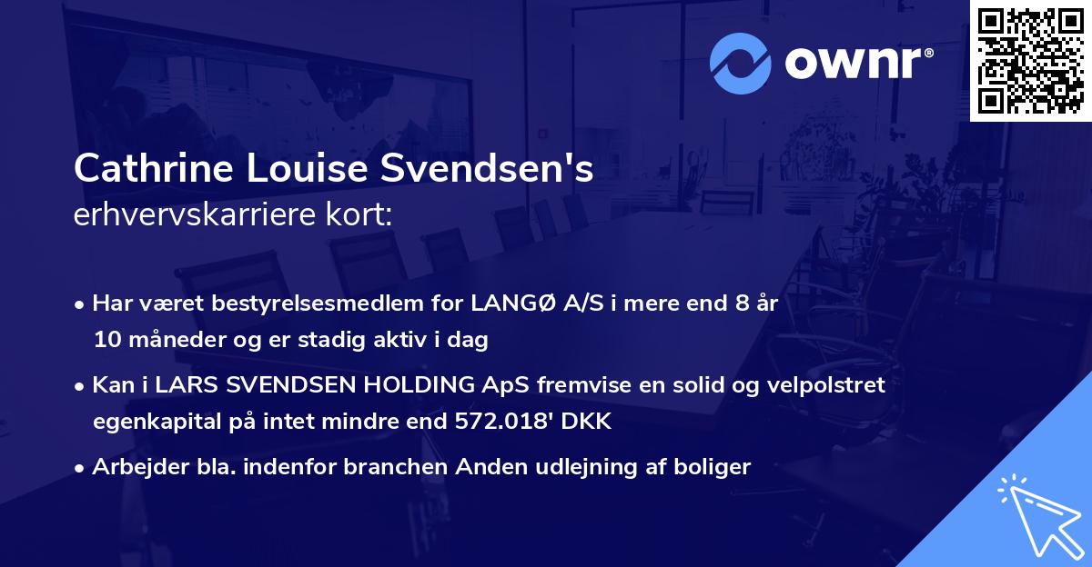Cathrine Louise Svendsen's erhvervskarriere kort