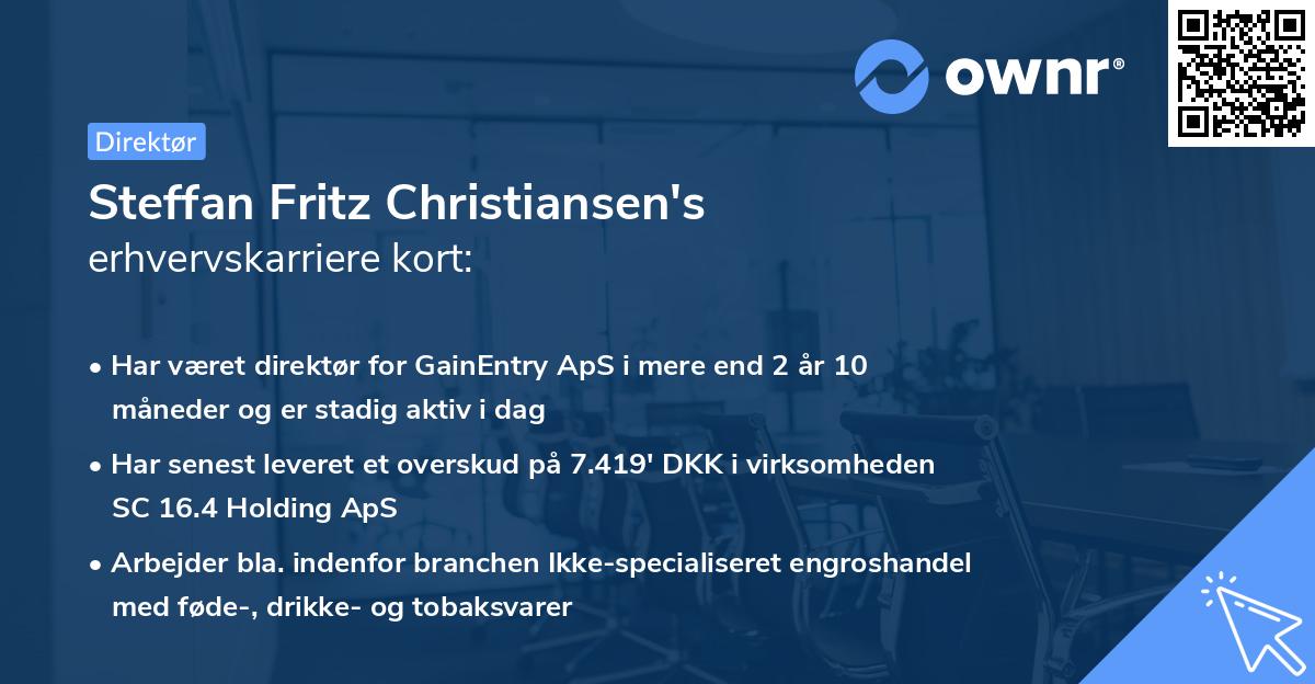 Steffan Fritz Christiansen's erhvervskarriere kort