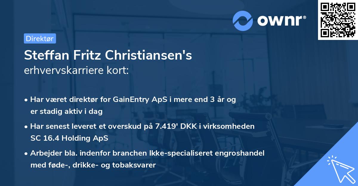 Steffan Fritz Christiansen's erhvervskarriere kort
